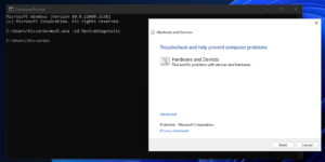 How to open the hardware troubleshooter in Windows 11